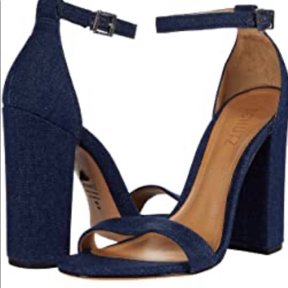Shutz Enida High Block Heel shoes, in Dress Blue
